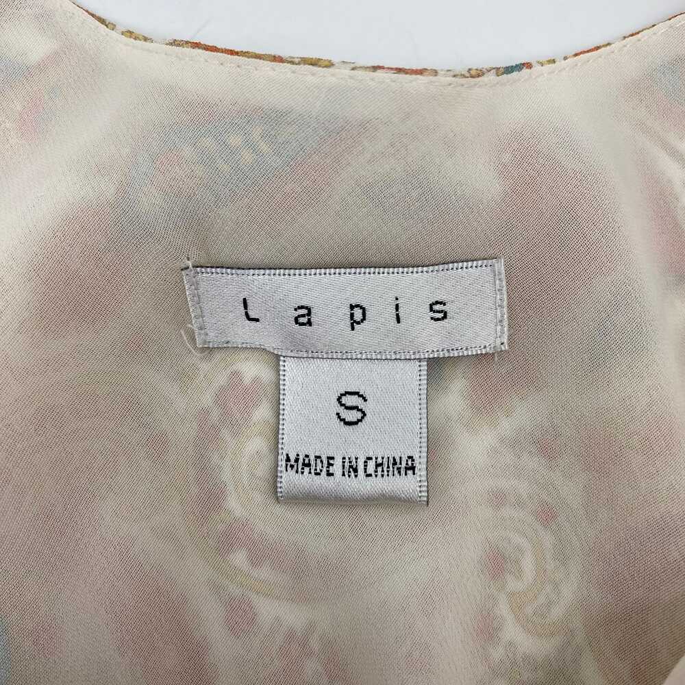 Lapis Orange Blue Silk Midi Dress | Women’s Size S - Picture 3 of 8